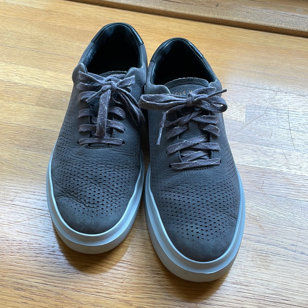 Cole Haan Grand dark gray leather sneakers size 9.5